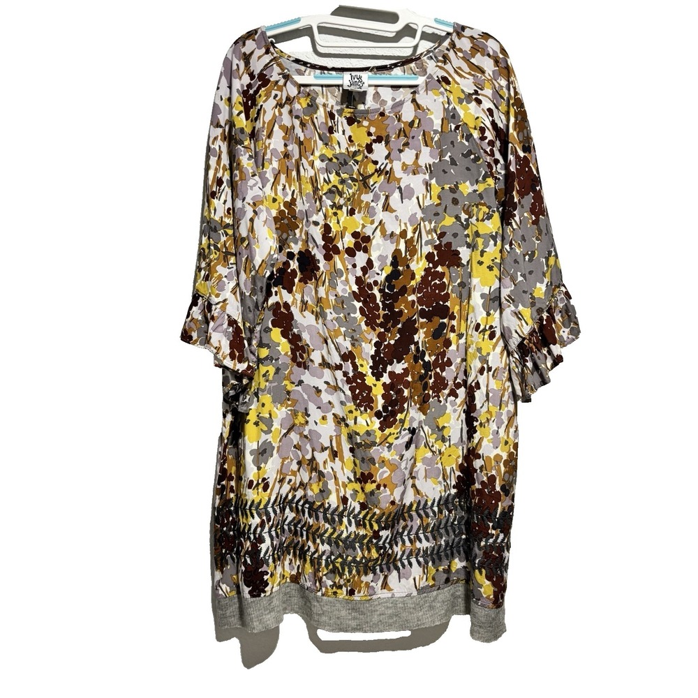 Ivy‎ Jane Size Medium Dress Artsy Art to Wear Geometric Print Bell Sleeve Shift